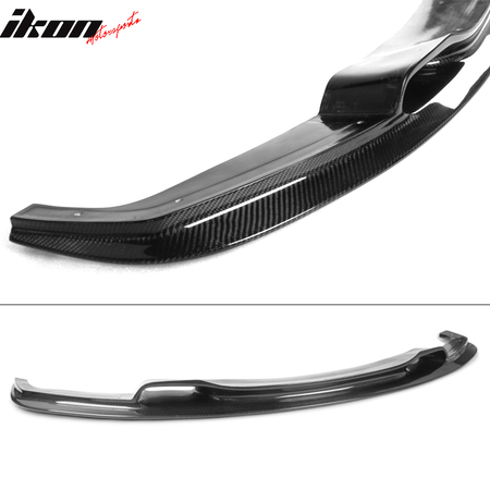 IKON MOTORSPORTS, Front Bumper Lip Compatible With 2012-2018 BMW 3 Series F30 Sedan M Sport , Matte Carbon Fiber VRS Style Front Lip Spoiler Wing Chin Splitter, 2013 2014 2015 2016 2017