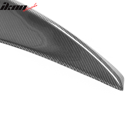 IKON MOTORSPORTS, Trunk Spoiler Compatible With 2012-2014 Maserati Gran Turismo Coupe , Matte Carbon Fiber R Style Rear Spoiler Wing, 2013