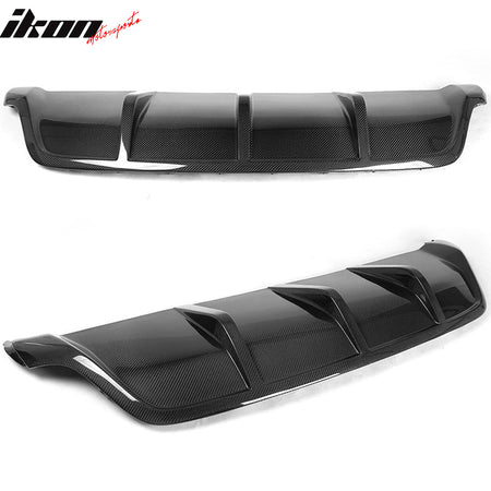 IKON MOTORSPORTS, Rear Diffuser Compatible With 2008-2014 BMW X6 E71 , Matte Carbon Fiber JC Style Rear Bumper Lip Spoiler Wing, 2009 2010 2011 2012 2013