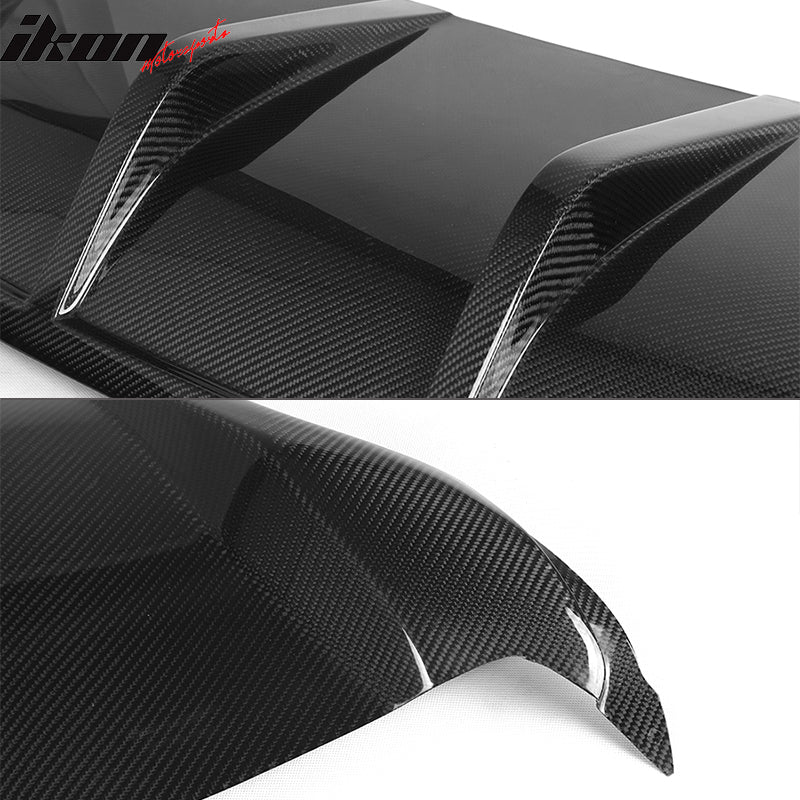 IKON MOTORSPORTS, Rear Diffuser Compatible With 2008-2014 BMW X6 E71 , Matte Carbon Fiber JC Style Rear Bumper Lip Spoiler Wing, 2009 2010 2011 2012 2013