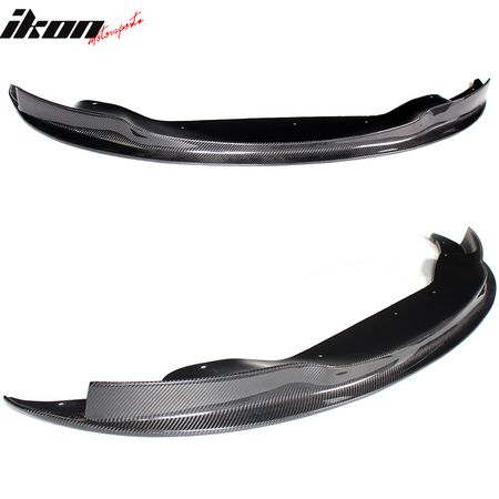 IKON MOTORSPORTS, Front Bumper Lip Compatible With 2005-2013 BMW M3 E90 E92 E93 M3, Matte Carbon Fiber AK Style Front Lip Spoiler Wing Chin Splitter, 2006 2007 2008 2009 2010 2011 2012