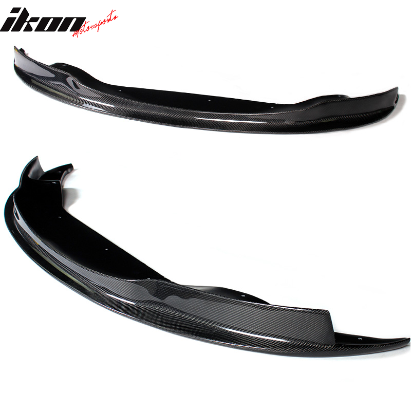 IKON MOTORSPORTS, Front Bumper Lip Compatible With 2005-2013 BMW M3 E90 E92 E93 M3, Matte Carbon Fiber AK Style Front Lip Spoiler Wing Chin Splitter, 2006 2007 2008 2009 2010 2011 2012