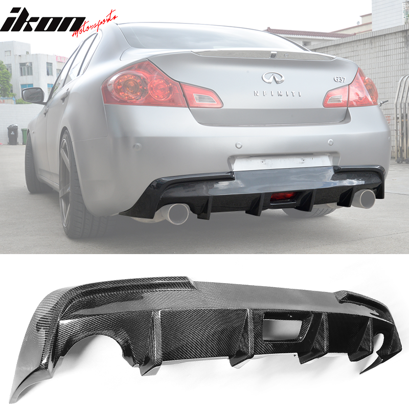 2010-2013 Infiniti G37 V36 JC Rear Bumper Lip Diffuser Carbon Fiber