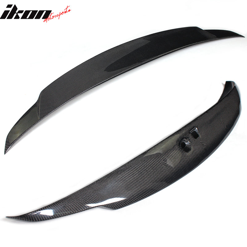 IKON MOTORSPORTS, Trunk Spoiler Compatible With 2010-2013 Infiniti G37 Sedan , Matte Carbon Fiber + FRP JC Style Rear Spoiler Wing, 2011 2012