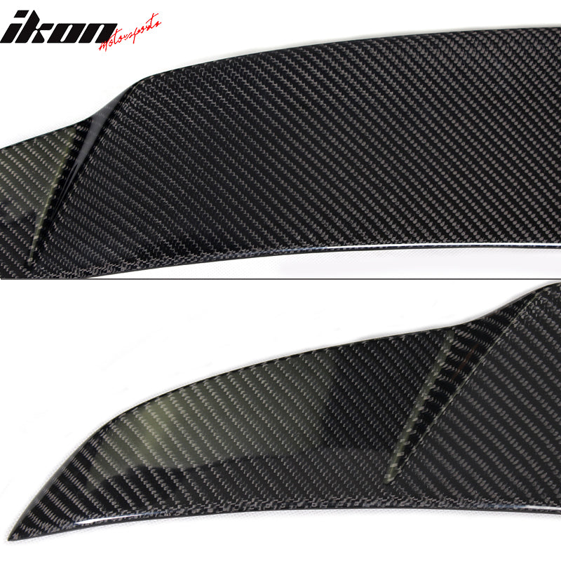 IKON MOTORSPORTS, Trunk Spoiler Compatible With 2010-2013 Infiniti G37 Sedan , Matte Carbon Fiber + FRP JC Style Rear Spoiler Wing, 2011 2012