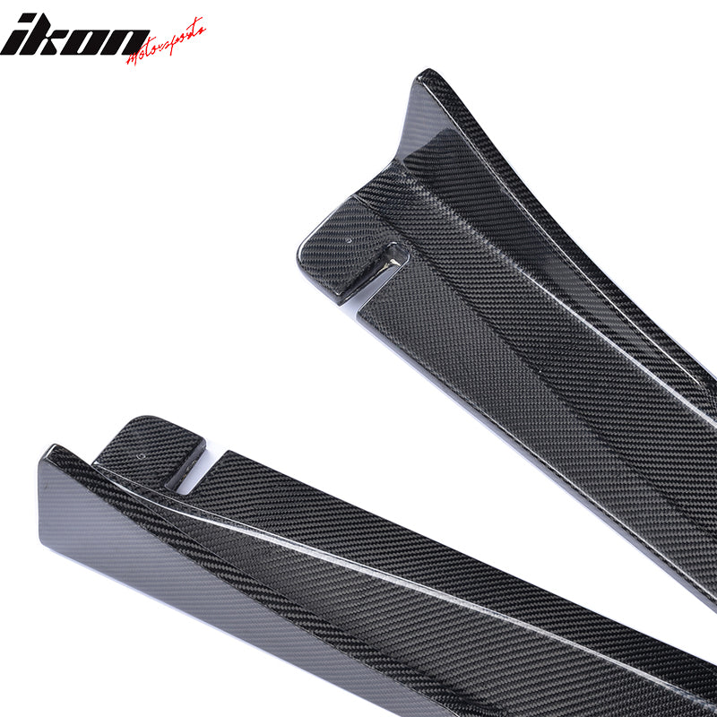 IKON MOTORSPORTS, Side Skirts Compatible With 2010-2013 Infiniti G37 Sedan , Matte Carbon Fiber JC Style Side Skirt Extension Rocker Panel Pair, 2011 2012