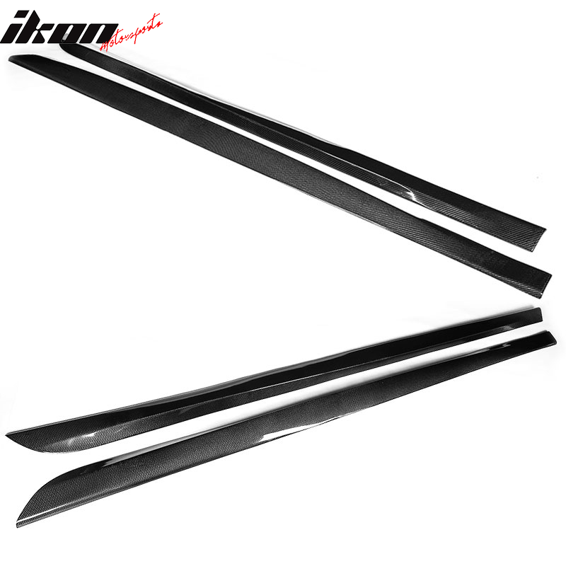 IKON MOTORSPORTS, Side Skirts Compatible With 2014-2018 BMW 3 Series F34 GT M Sport , Matte Carbon Fiber JC Style Side Skirt Extension Rocker Panel Pair, 2015 2016 2017