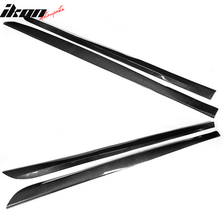 IKON MOTORSPORTS, Side Skirts Compatible With 2014-2018 BMW 3 Series F34 GT M Sport , Matte Carbon Fiber JC Style Side Skirt Extension Rocker Panel Pair, 2015 2016 2017