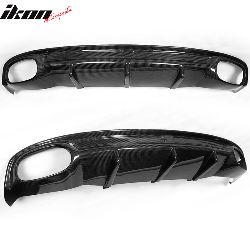 IKON MOTORSPORTS, Rear Diffuser Compatible With 2012-2014 Audi A7 Sedan , Matte Carbon Fiber Factory Style Rear Bumper Lip Spoiler Wing, 2013