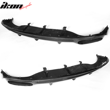 IKON MOTORSPORTS, Rear Diffuser Compatible With 2012-2014 Audi A7 Sedan , Matte Carbon Fiber Factory Style Rear Bumper Lip Spoiler Wing, 2013