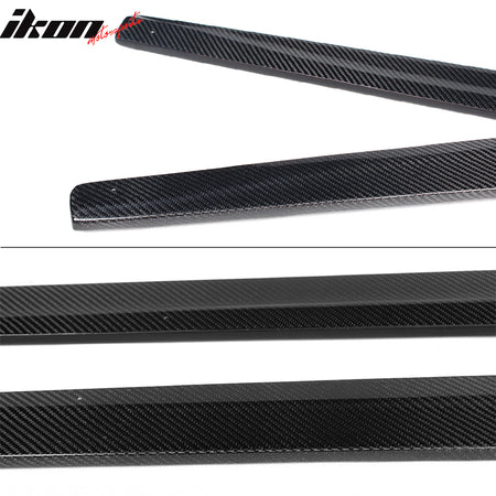 IKON MOTORSPORTS, Side Skirts Compatible With 2014-2020 BMW 4 Series F32 M Sport , Matte Carbon Fiber + FRP M Performance Style Side Skirt Extension Rocker Panel Pair, 2015 2016 2017 2018 2019