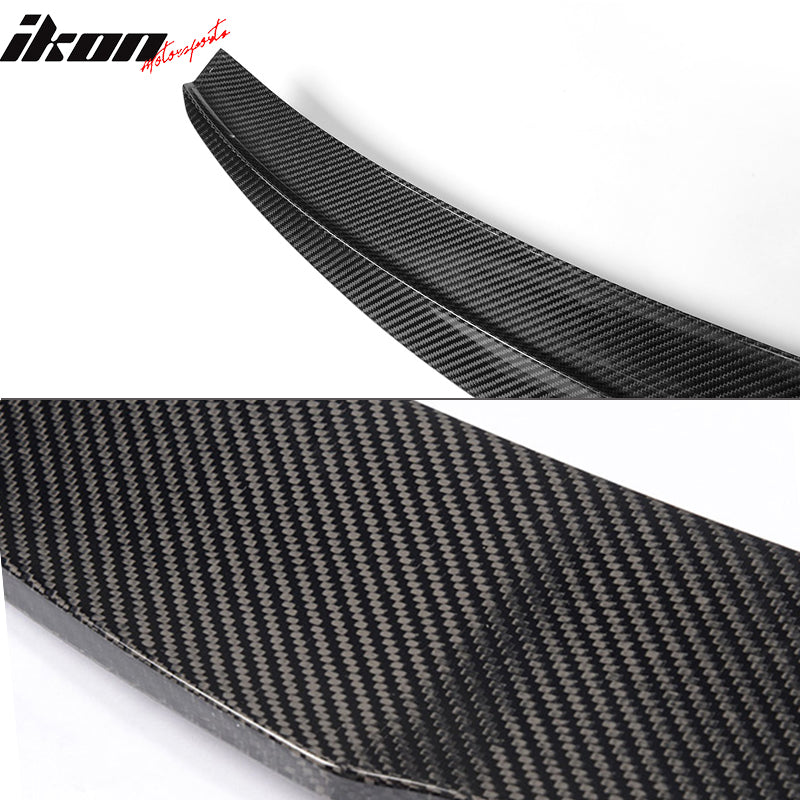 IKON MOTORSPORTS, Trunk Spoiler Compatible With 2015-2017 Audi S3 8V Sedan , Matte Carbon Fiber JC Style Rear Spoiler Wing, 2016