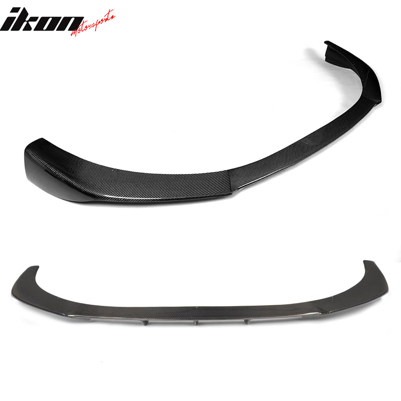 IKON MOTORSPORTS, Front Bumper Lip Compatible With 2015-2017 Audi S3 8V Sedan , Matte Carbon Fiber JC Style Front Lip Spoiler Wing Chin Splitter, 2016