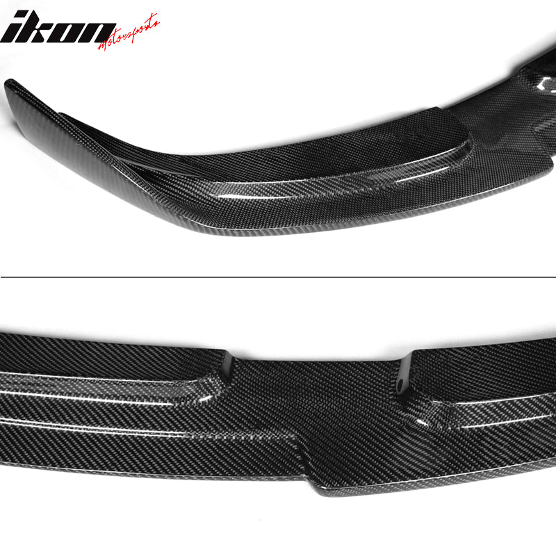 IKON MOTORSPORTS, Front Bumper Lip Compatible With 2010-2013 Infiniti G37 Sedan , Matte Carbon Fiber JC Style Front Lip Spoiler Wing Chin Splitter, 2011 2012