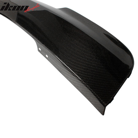 IKON MOTORSPORTS, Rear Diffuser Compatible With 2011-2016 BMW F10 528 Dual Exhaust Tips On Left Side , Matte Carbon Fiber Factory Style Rear Bumper Lip Spoiler Wing, 2012 2013 2014 2015