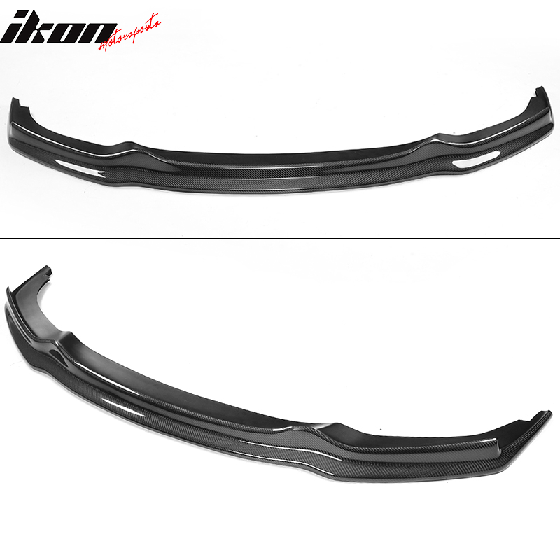 IKON MOTORSPORTS, Front Bumper Lip Compatible With 2011-2016 BMW 5 Series F10 M Sport , Matte Carbon Fiber + FRP AK Style Front Lip Spoiler Wing Chin Splitter, 2012 2013 2014 2015