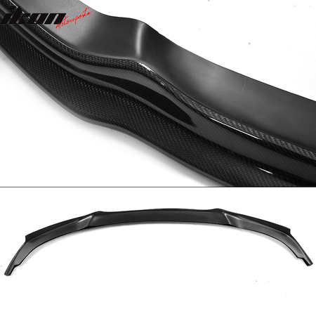 IKON MOTORSPORTS, Front Bumper Lip Compatible With 2011-2016 BMW 5 Series F10 M Sport , Matte Carbon Fiber + FRP AK Style Front Lip Spoiler Wing Chin Splitter, 2012 2013 2014 2015