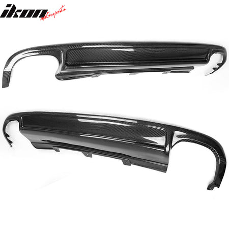 IKON MOTORSPORTS, Rear Diffuser Compatible With 2009-2012 Audi A4 B8 Sedan , Matte Carbon Fiber + FRP S4 Style Rear Bumper Lip Spoiler Wing, 2010 2011