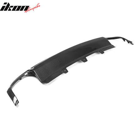 IKON MOTORSPORTS, Rear Diffuser Compatible With 2009-2012 Audi A4 B8 Sedan , Matte Carbon Fiber + FRP S4 Style Rear Bumper Lip Spoiler Wing, 2010 2011