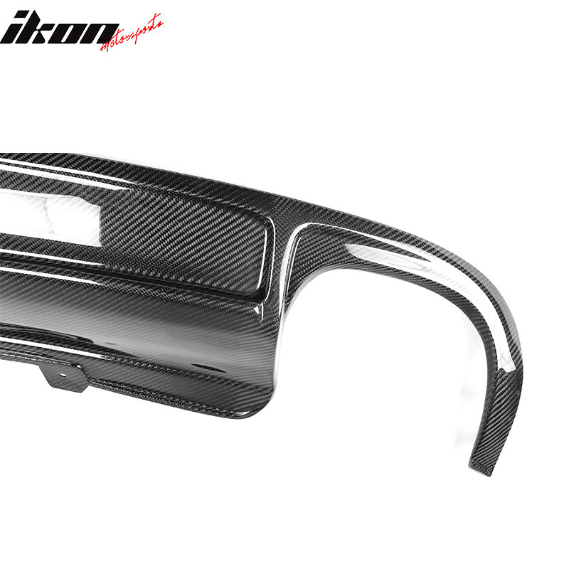 IKON MOTORSPORTS, Rear Diffuser Compatible With 2009-2012 Audi A4 B8 Sedan , Matte Carbon Fiber + FRP S4 Style Rear Bumper Lip Spoiler Wing, 2010 2011