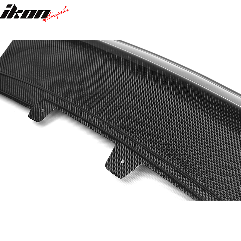 IKON MOTORSPORTS, Rear Diffuser Compatible With 2009-2012 Audi A4 B8 Sedan , Matte Carbon Fiber + FRP S4 Style Rear Bumper Lip Spoiler Wing, 2010 2011