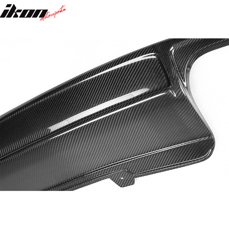 IKON MOTORSPORTS, Rear Diffuser Compatible With 2009-2012 Audi A4 B8 Sedan , Matte Carbon Fiber + FRP S4 Style Rear Bumper Lip Spoiler Wing, 2010 2011