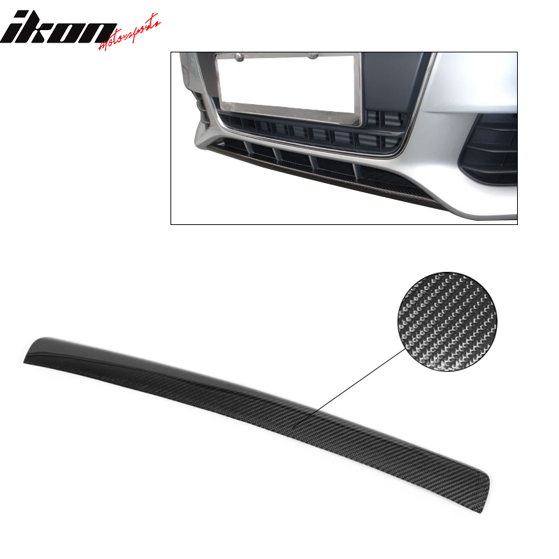 IKON MOTORSPORTS, Front Bumper Lip Compatible With 2009-2012 Audi A4 B8 Sedan , Matte Carbon Fiber + FRP O Style Front Lip Spoiler Wing Chin Splitter, 2010 2011