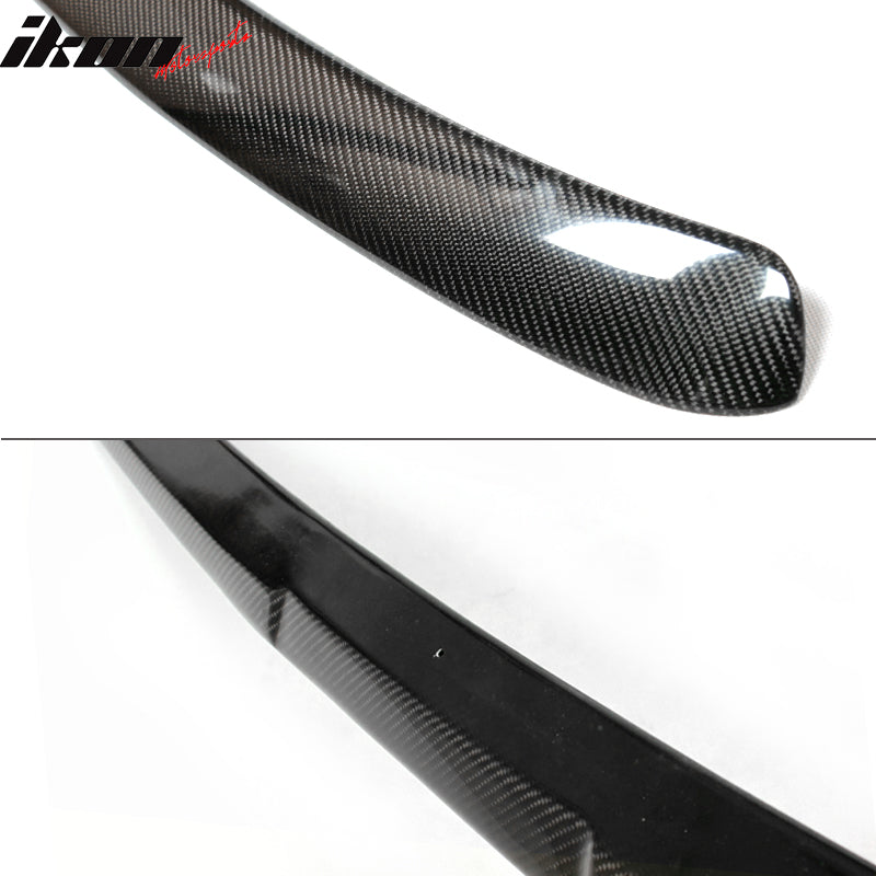 IKON MOTORSPORTS, Roof Spoiler Compatible With 2009-2016 Audi A4 B8 4DR Sedan , Matte Carbon Fiber + FRP Type A Rear Spoiler Wing, 2010 2011 2012 2013 2014 2015