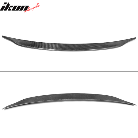 IKON MOTORSPORTS, Trunk Spoiler Compatible With 2009-2016 Audi A4 B8 Sedan , Matte Carbon Fiber + FRP Type A Rear Spoiler Wing, 2014 2015