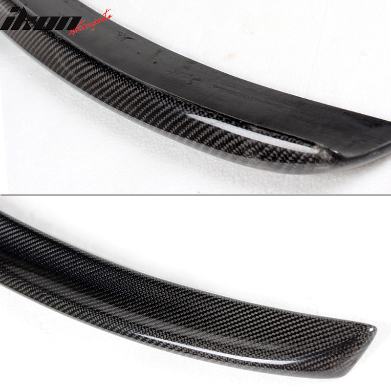 IKON MOTORSPORTS, Trunk Spoiler Compatible With 2009-2016 Audi A4 B8 Sedan , Matte Carbon Fiber + FRP Factory Style Rear Spoiler Wing, 2010 2011 2012 2013 2014 2015