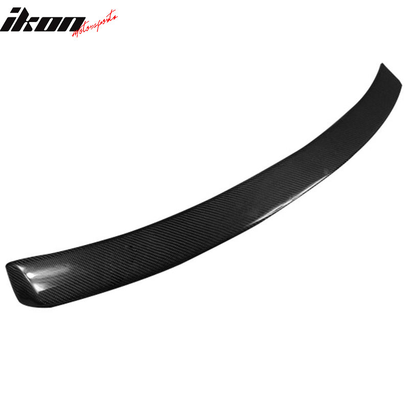 IKON MOTORSPORTS, Roof Spoiler Compatible With 2008-2014 Mercedes-Benz C-Class W204 Sedan , Matte Carbon Fiber + FRP Factory Style Rear Spoiler Wing, 2009 2010 2011 2012 2013