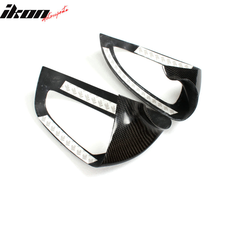 IKON MOTORSPORTS, Mirror Cover Compatible With 2008-2011 Mercedes-Benz C-Class W204 Sedan , Matte Carbon Fiber + FRP JC Style Mirror Caps Pair, 2009 2010