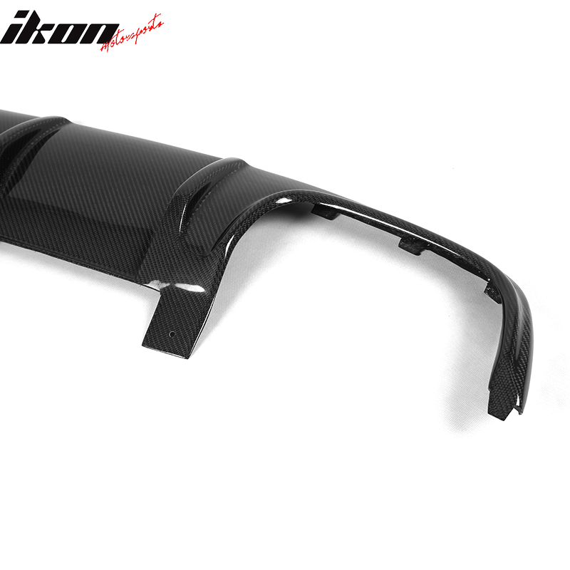 IKON MOTORSPORTS, Rear Diffuser Compatible With 2008-2011 Mercedes-Benz C Class W204 C63 , Matte Carbon Fiber + FRP Factory Style Rear Bumper Lip Spoiler Wing, 2009 2010