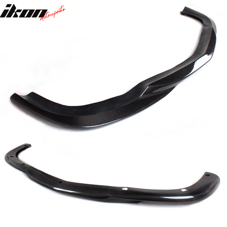 IKON MOTORSPORTS, Front Bumper Lip Compatible With 2008-2011 Mercedes-Benz C Class W204 C63 Sedan , Matte Carbon Fiber + FRP GH Style Front Lip Spoiler Wing Chin Splitter, 2009 2010