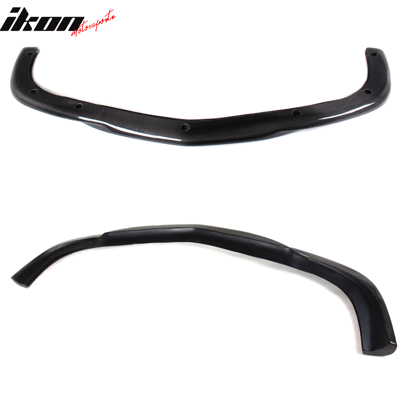 IKON MOTORSPORTS, Front Bumper Lip Compatible With 2008-2011 Mercedes-Benz C Class W204 C63 Sedan , Matte Carbon Fiber + FRP GH Style Front Lip Spoiler Wing Chin Splitter, 2009 2010