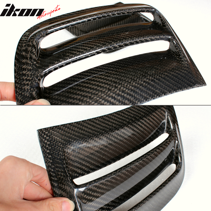 IKON MOTORSPORTS, Side Vent Compatible With 2008-2011 Mercedes-Benz C Class W204 C63 , Matte Carbon Fiber + FRP Factory Style Side Vents Grille 2PC, 2009 2010