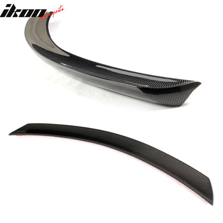 IKON MOTORSPORTS, Trunk Spoiler Compatible With 2008-2014 Mercedes-Benz C-Class W204 Coupe , Matte Carbon Fiber V Style Rear Spoiler Wing, 2009 2010 2011 2012 2013