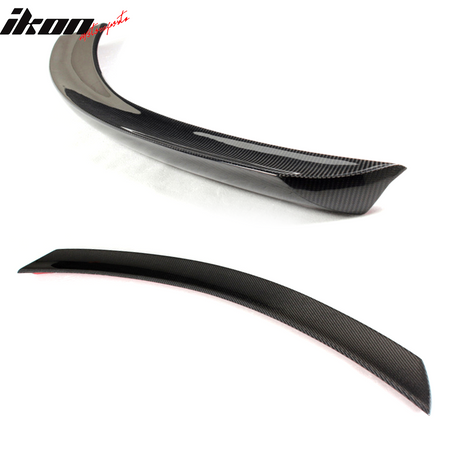 IKON MOTORSPORTS, Trunk Spoiler Compatible With 2008-2014 Mercedes-Benz C-Class W204 Coupe , Matte Carbon Fiber V Style Rear Spoiler Wing, 2009 2010 2011 2012 2013