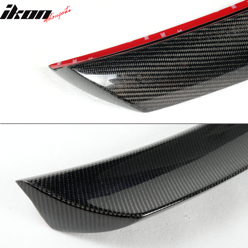 IKON MOTORSPORTS, Trunk Spoiler Compatible With 2008-2014 Mercedes-Benz C-Class W204 Coupe , Matte Carbon Fiber V Style Rear Spoiler Wing, 2009 2010 2011 2012 2013