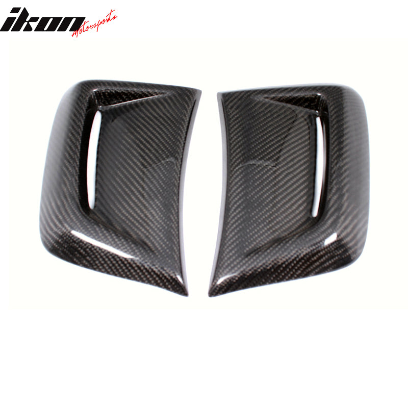 IKON MOTORSPORTS, Side Vents Compatible With 2012-2014 Mercedes-Benz C Class W204 C63 , Matte Carbon Fiber + FRP AMG Style Side Fender Fin Air Vent Pair, 2013