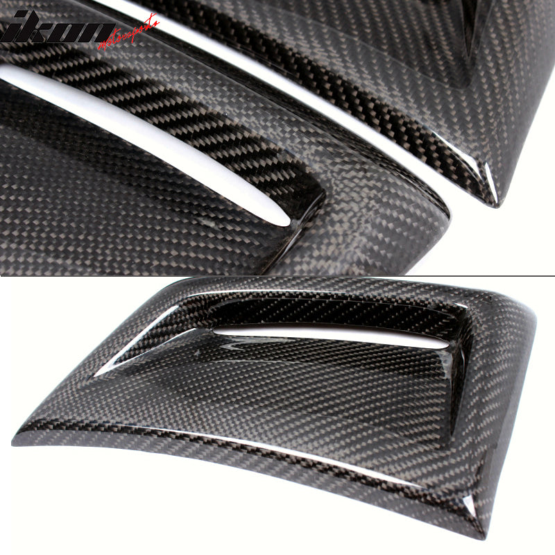 IKON MOTORSPORTS, Side Vents Compatible With 2012-2014 Mercedes-Benz C Class W204 C63 , Matte Carbon Fiber + FRP AMG Style Side Fender Fin Air Vent Pair, 2013