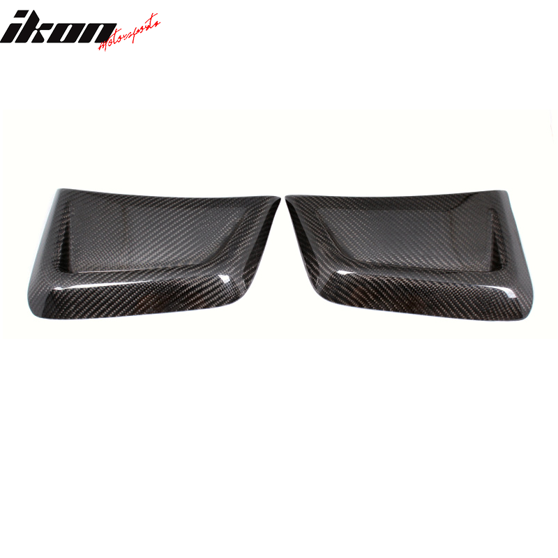 IKON MOTORSPORTS, Side Vents Compatible With 2012-2014 Mercedes-Benz C Class W204 C63 , Matte Carbon Fiber + FRP AMG Style Side Fender Fin Air Vent Pair, 2013