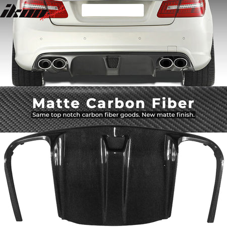 IKON MOTORSPORTS, Rear Diffuser Compatible With 2010-2013 Mercedes-Benz E-Class W207 Coupe AMG , Matte Carbon Fiber + FRP JC Style Rear Bumper Lip Spoiler Wing, 2011 2012