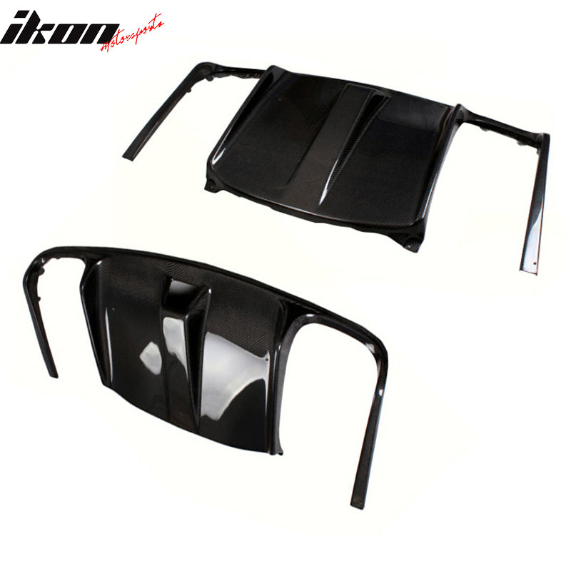 IKON MOTORSPORTS, Rear Diffuser Compatible With 2010-2013 Mercedes-Benz E-Class W207 Coupe AMG , Matte Carbon Fiber + FRP JC Style Rear Bumper Lip Spoiler Wing, 2011 2012