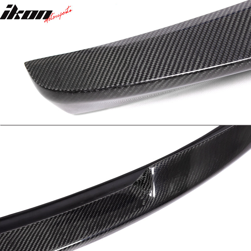 IKON MOTORSPORTS, Trunk Spoiler Compatible With 2003-2009 Mercedes-Benz E-Class W211 Sedan , Matte Carbon Fiber + FRP AMG Style Rear Spoiler Wing, 2004 2005 2006 2007 2008