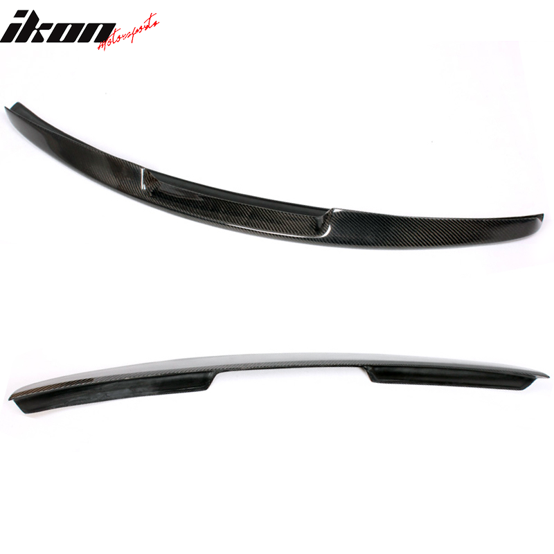 IKON MOTORSPORTS, Trunk Spoiler Compatible With 2003-2009 Mercedes-Benz E-Class W211 Sedan , Matte Carbon Fiber + FRP AMG Style Rear Spoiler Wing, 2004 2005 2006 2007 2008