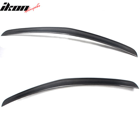 IKON MOTORSPORTS, Trunk Spoiler Compatible With 2010-2016 Mercedes-Benz W212 E Class Sedan , Matte Carbon Fiber + FRP AMG style Rear Spoiler Wing, 2011 2012 2013 2014 2015