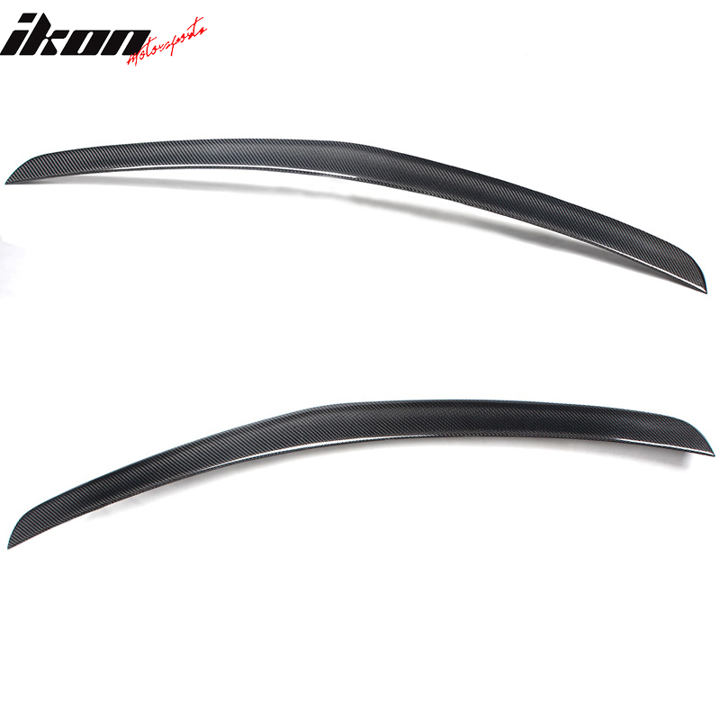 IKON MOTORSPORTS, Trunk Spoiler Compatible With 2010-2016 Mercedes-Benz W212 E Class Sedan , Matte Carbon Fiber + FRP AMG style Rear Spoiler Wing, 2011 2012 2013 2014 2015