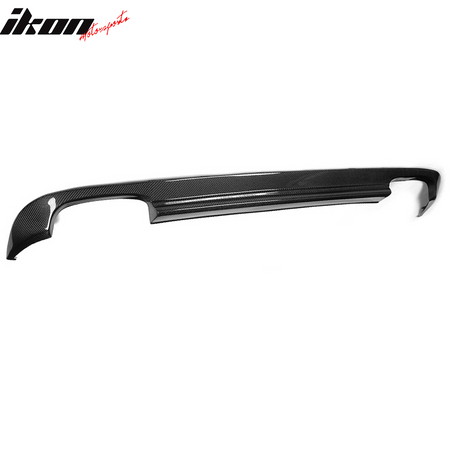 IKON MOTORSPORTS, Rear Diffuser Compatible With 2010-2013 Mercedes-Benz E-Class W212, Matte Carbon Fiber + FRP Factory Style Rear Bumper Lip Spoiler Wing, 2011 2012