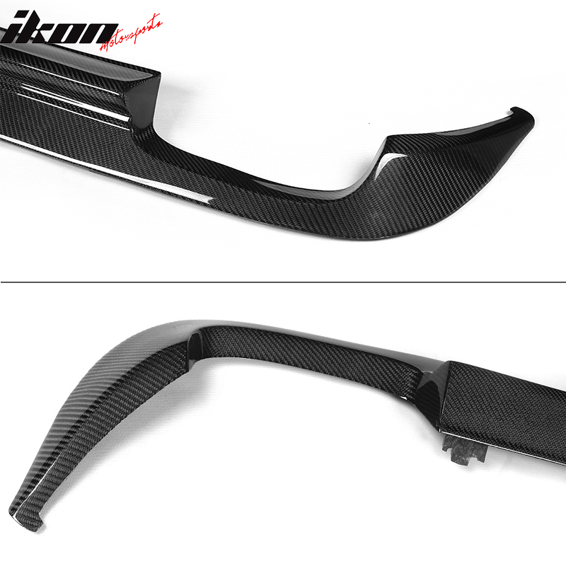 IKON MOTORSPORTS, Rear Diffuser Compatible With 2010-2013 Mercedes-Benz E-Class W212, Matte Carbon Fiber + FRP Factory Style Rear Bumper Lip Spoiler Wing, 2011 2012